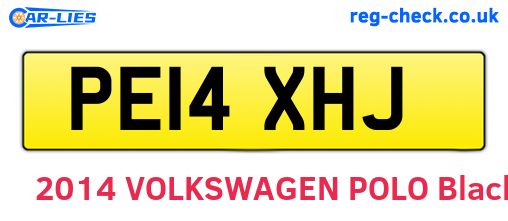 PE14XHJ are the vehicle registration plates.