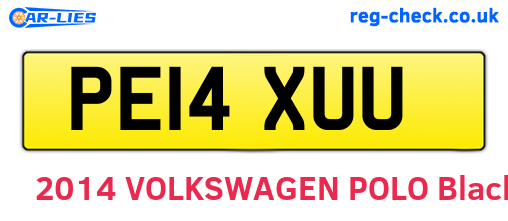 PE14XUU are the vehicle registration plates.