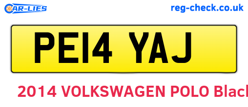 PE14YAJ are the vehicle registration plates.