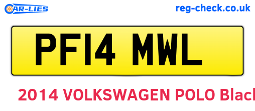 PF14MWL are the vehicle registration plates.