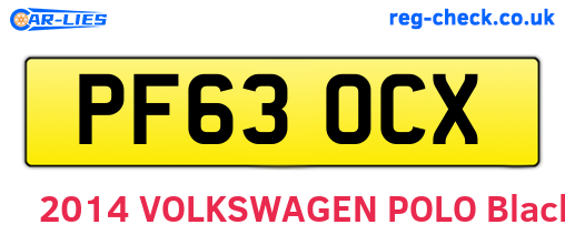 PF63OCX are the vehicle registration plates.