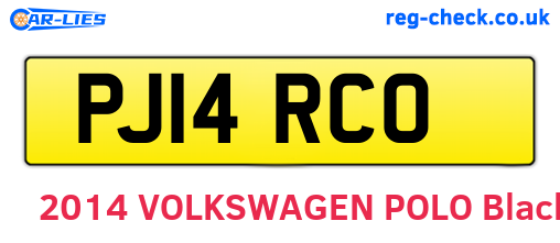 PJ14RCO are the vehicle registration plates.