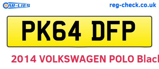 PK64DFP are the vehicle registration plates.