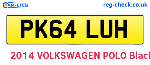 PK64LUH are the vehicle registration plates.
