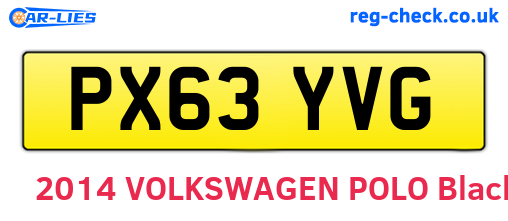 PX63YVG are the vehicle registration plates.