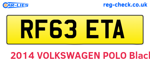 RF63ETA are the vehicle registration plates.