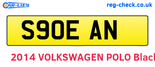 S90EAN are the vehicle registration plates.