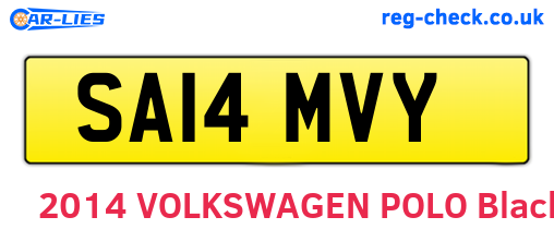 SA14MVY are the vehicle registration plates.