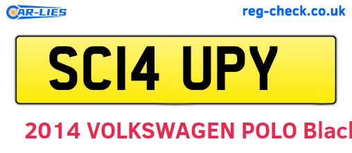 SC14UPY are the vehicle registration plates.