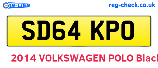 SD64KPO are the vehicle registration plates.