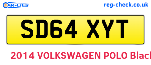 SD64XYT are the vehicle registration plates.