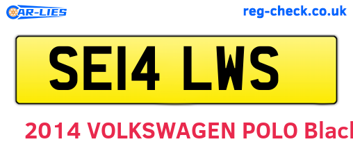 SE14LWS are the vehicle registration plates.