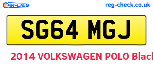 SG64MGJ are the vehicle registration plates.