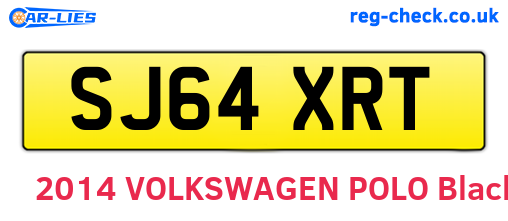 SJ64XRT are the vehicle registration plates.