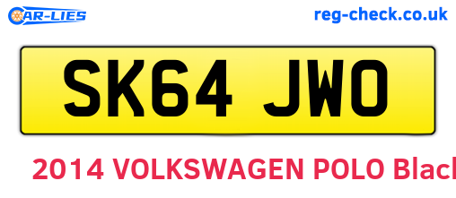 SK64JWO are the vehicle registration plates.