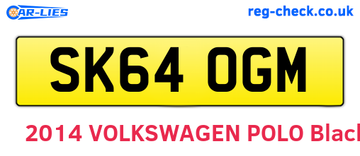 SK64OGM are the vehicle registration plates.