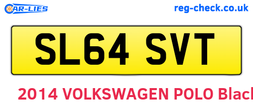 SL64SVT are the vehicle registration plates.