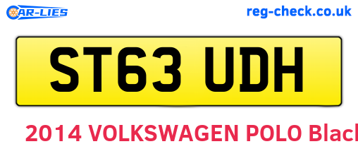 ST63UDH are the vehicle registration plates.