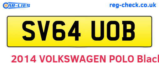 SV64UOB are the vehicle registration plates.