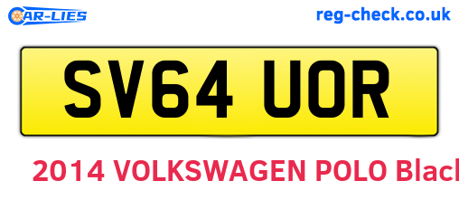 SV64UOR are the vehicle registration plates.