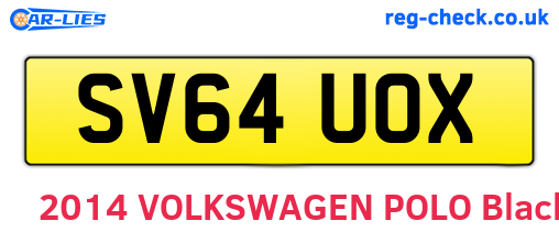 SV64UOX are the vehicle registration plates.