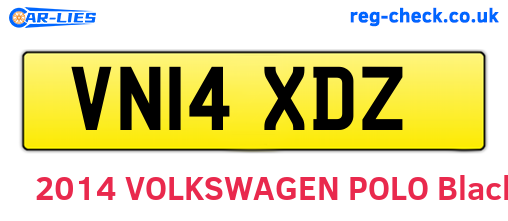 VN14XDZ are the vehicle registration plates.