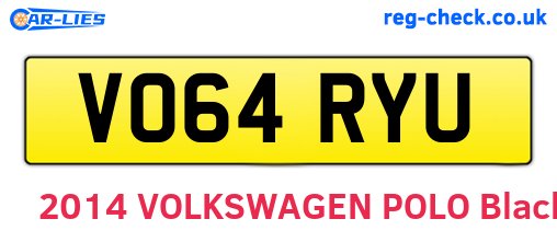 VO64RYU are the vehicle registration plates.