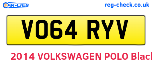 VO64RYV are the vehicle registration plates.
