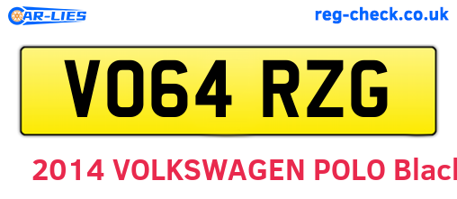 VO64RZG are the vehicle registration plates.