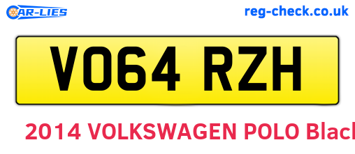 VO64RZH are the vehicle registration plates.