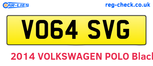 VO64SVG are the vehicle registration plates.