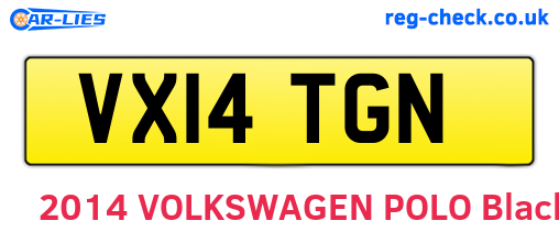VX14TGN are the vehicle registration plates.