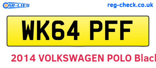 WK64PFF are the vehicle registration plates.