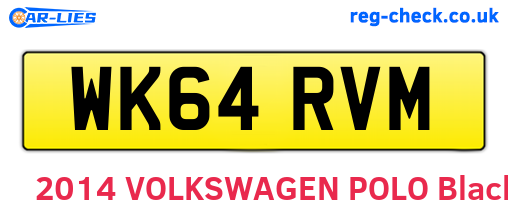 WK64RVM are the vehicle registration plates.