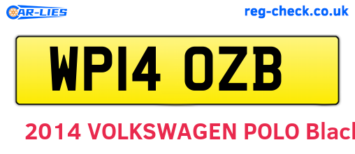 WP14OZB are the vehicle registration plates.