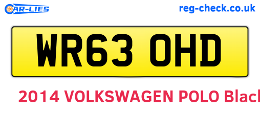 WR63OHD are the vehicle registration plates.