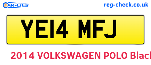 YE14MFJ are the vehicle registration plates.
