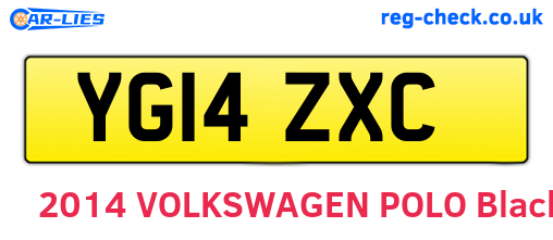 YG14ZXC are the vehicle registration plates.