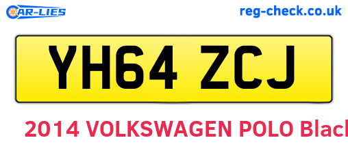 YH64ZCJ are the vehicle registration plates.