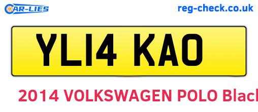 YL14KAO are the vehicle registration plates.
