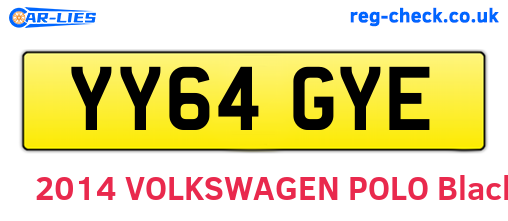 YY64GYE are the vehicle registration plates.