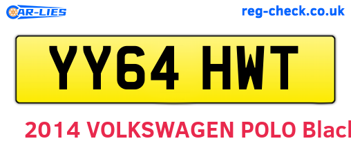 YY64HWT are the vehicle registration plates.