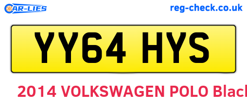 YY64HYS are the vehicle registration plates.