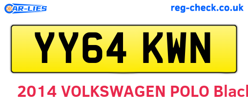 YY64KWN are the vehicle registration plates.