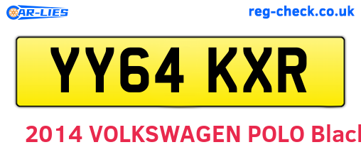 YY64KXR are the vehicle registration plates.