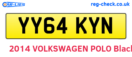 YY64KYN are the vehicle registration plates.