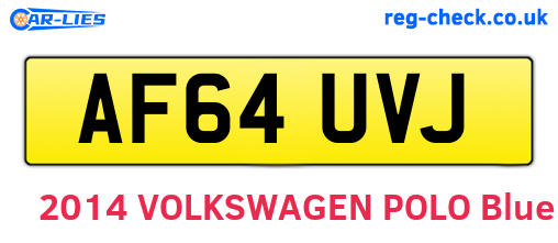 AF64UVJ are the vehicle registration plates.