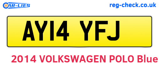 AY14YFJ are the vehicle registration plates.