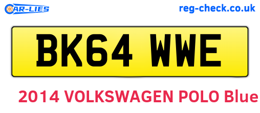 BK64WWE are the vehicle registration plates.