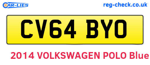 CV64BYO are the vehicle registration plates.